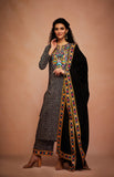 Load image into Gallery viewer, Black Mirror and Sequins A Line Set with Dupatta