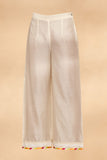 Load image into Gallery viewer, Off White Applique Straight Pants