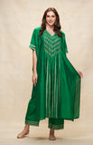Load image into Gallery viewer, Green Gota Pleated Kaftan
