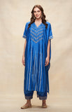 Load image into Gallery viewer, Royal Blue Gota Pleated Kaftan