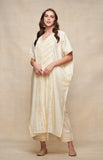 Load image into Gallery viewer, Off White Gota Pleated Kaftan