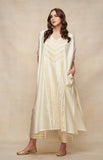 Load image into Gallery viewer, Off White Gota Pleated Kaftan