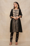 Load image into Gallery viewer, Black Gathered Gota Tunic