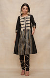 Load image into Gallery viewer, Black Gathered Gota Tunic