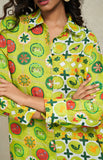 Load image into Gallery viewer, Green Sequins Linen Shirt