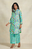 Load image into Gallery viewer, Turquoise Sequins Linen Shirt
