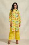 Load image into Gallery viewer, Yellow Sequins Linen Shirt