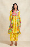 Load image into Gallery viewer, Yellow Sequins Gathered Kurta