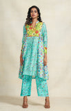Load image into Gallery viewer, Turquoise Chanderi Pants