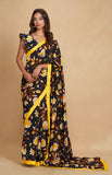 Load image into Gallery viewer, Black Printed Saree