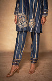 Load image into Gallery viewer, Blue Rose Gota Pencil Pants