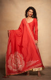 Load image into Gallery viewer, Red Rose Gota Dupatta
