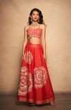 Load image into Gallery viewer, Red Rose Gota Skirt