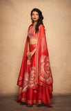 Load image into Gallery viewer, Red Rose Gota Skirt
