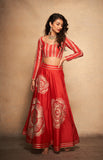 Load image into Gallery viewer, Red Rose Gota Blouse