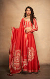 Load image into Gallery viewer, Red Rose Gota Dupatta