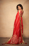 Load image into Gallery viewer, Red Rose Gota Saree