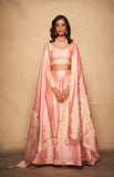 Load image into Gallery viewer, Pink Rose Gota Skirt
