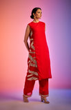 Load image into Gallery viewer, Red Sequins Sleeveless Kurta