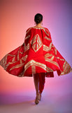 Load image into Gallery viewer, Red Draped Skirt