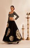 Load image into Gallery viewer, Black Rose Gota Skirt