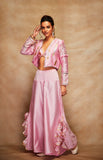 Load image into Gallery viewer, Pink Chanderi Silk Gota Sharara