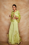 Load image into Gallery viewer, Pista Green Chanderi Silk Gota Jacket