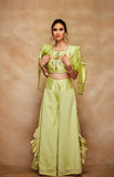 Load image into Gallery viewer, Pista Green Chanderi Silk Gota Jacket