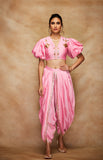 Load image into Gallery viewer, Pink Chanderi Silk Gota Blouse