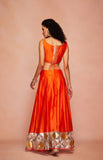 Load image into Gallery viewer, Orange Chanderi Silk Gota Crop Top