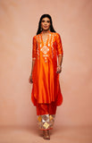 Load image into Gallery viewer, Orange Chanderi Silk Gota Memoni