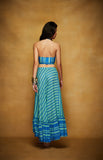 Load image into Gallery viewer, Green &amp; Blue Ruffle Bordered Skirt