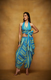 Load image into Gallery viewer, Yellow &amp; Blue Dhoti