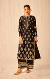 Load image into Gallery viewer, Black A Line Kurta