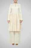Load image into Gallery viewer, Off-White Drop-Waist Pleated Tunic